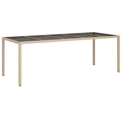 9-delige Tuinset met kussens poly rattan en glas beige - thumbnail