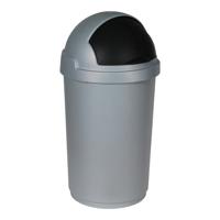 Curver roll bullet bin 50l zilver/zwart - thumbnail