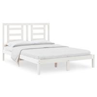 Bedframe zonder matras massief grenenhout wit 140x190 cm - thumbnail