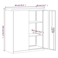 Archiefkast 90x40x105 cm staal antracietkleurig - thumbnail