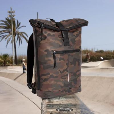 New Rebels Mart New York Camouflage Groen 21L Rugtas Rolltop Waterafstotend Laptop 15.6"