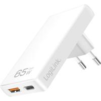 LogiLink PA0368 USB-oplader USB-A-bus, USB-C bus Quick Charge 4.0, USB PD 3.0 Wit Binnen, Thuis - thumbnail
