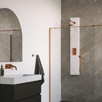 BRAUER Copper Edition Thermostatisch Douchepaneel 2-weg Calacatta gold SET 01 BRAUER Copper Edition Thermostatisch Douchepaneel 2-weg Calacatta gold SET 01