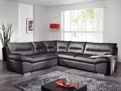 Converteerbare hoekbank WINNER 2+3 plaatsen eco-leder zwart Converteerbare hoekbank WINNER 2+3 plaatsen eco-leder zwart