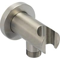 Ben Sela muuraansluitbocht met handdouchehouder RVS-look - thumbnail