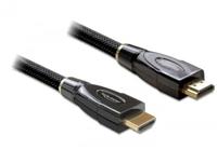 Delock 82739 HDMI-kabel HDMI Aansluitkabel HDMI-A-stekker 5 m Zwart 4K UHD, Vergulde steekcontacten, Afgeschermd (drievoudig), Verdraaid - thumbnail
