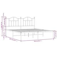 Bedframe met hoofdbord metaal wit 160x200 cm - thumbnail