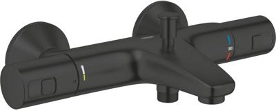 Grohe Precision Start Badkraan - thermostatisch - omstel - koppelingen HOH=15cm - mat zwart 345982430