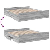 Bedframe met lades bewerkt hout grijs sonoma eiken 180x200 cm - thumbnail