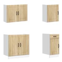 7-delige Keukenkastenset Kalmar bewerkt hout sonoma eikenkleur - thumbnail