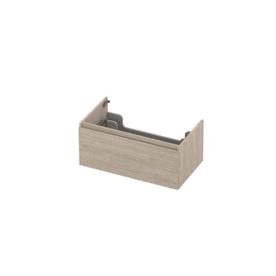INK - Onderkast 1 Lade Greeploos met Houten Keerlijst - 800x450x350 Mm - Ivoor Eiken