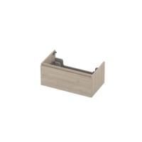 INK - Onderkast 1 Lade Greeploos met Houten Keerlijst - 800x450x350 Mm - Ivoor Eiken - thumbnail