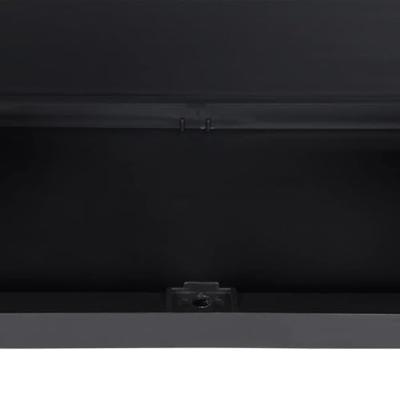 Tuinkast 65x37x165 cm polypropeen grijs en zwart