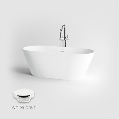 Vrijstaand Ligbad Clou Solium Geïntegreerde Overloop Met Witte Plug Mat Wit Clou