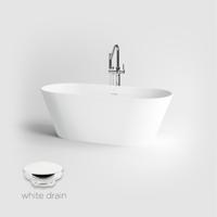 Vrijstaand Ligbad Clou Solium Geïntegreerde Overloop Met Witte Plug Mat Wit Clou - thumbnail