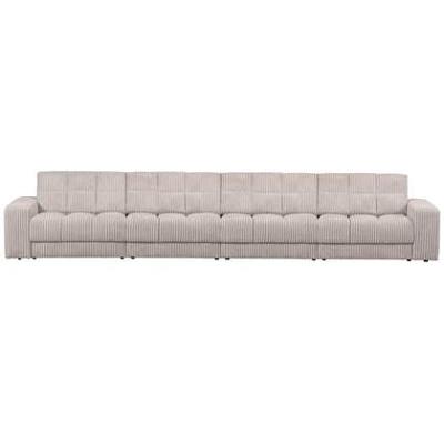 WOOOD Second Date 4-zits Bank - Grove Ribstof - Naturel