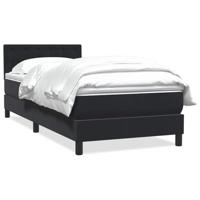 Boxspring met matras fluweel zwart 90x210 cm - thumbnail