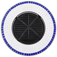 VidaXL Vuurtafel mozaïek 68 cm keramiek blauw en wit - thumbnail