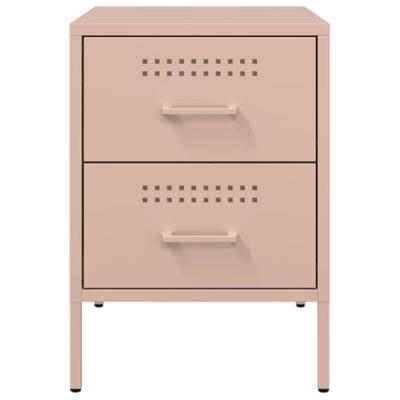 Nachtkastje 36x39x50,5 cm staal roze