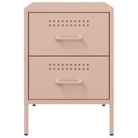 Nachtkastje 36x39x50,5 cm staal roze - thumbnail