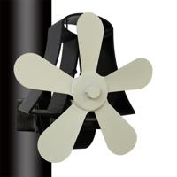 YL-106 5-Blade hoge temperatuur aluminium warmte aangedreven open haard kachel fan (wit) - thumbnail