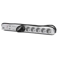 Bachmann 333402 19 inch 1 HE Geaarde contactdoos Grijs - thumbnail