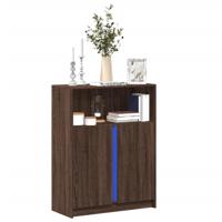 Dressoir met LED 77x34x100 cm bewerkt hout bruin eikenkleur - thumbnail