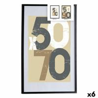 Fotolijsten 62,5 x 2,5 x 92,5 cm Zwart Plastic Hout MDF (6 Stuks) - thumbnail