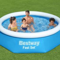 Bestway fast set zwembad opblaasbaar rond 244x66 cm - thumbnail