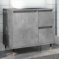 Badkamerkast 65x33x60 cm bewerkt hout betongrijs - thumbnail