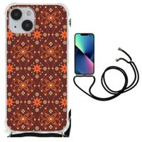 iPhone 14 Plus Doorzichtige Silicone Hoesje Batik Brown - thumbnail