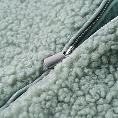 Kinderjas met capuchon teddy 92 kunstvacht mintgroen