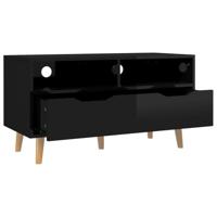 Tv-meubel 90x40x48,5 cm bewerkt hout hoogglans zwart - thumbnail