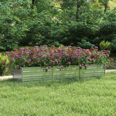 VidaXL Plantenbak verhoogd 240x80x45 cm gegalvaniseerd staal zilver VidaXL Plantenbak verhoogd 240x80x45 cm gegalvaniseerd staal zilver