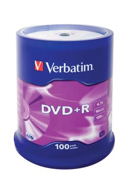 Verbatim 43551 DVD+R blanco 4,7GB 100 stuks spindel, 100 stuks