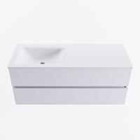 MONDIAZ VICA 120cm badmeubel onderkast Cale 2 lades. Wastafel CLOUD links 1 kraangat, kleur Talc. - thumbnail