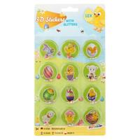 Creative Craft Group Grafix pasen 12 3d stickers met glitter - thumbnail