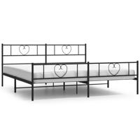 Bedframe met voetbord zonder matras metaal zwart 180x200 cm - thumbnail