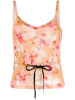 Christian Dior 2001 pre-owned floral drawstring top - ORANGE - thumbnail