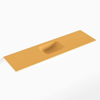 MONDIAZ LEX Ocher solid surface inleg wastafel voor toiletmeubel 110cm. Positie wasbak midden