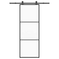 VidaXL Schuifdeur met beslag 76x205 cm esg-glas en aluminium - thumbnail