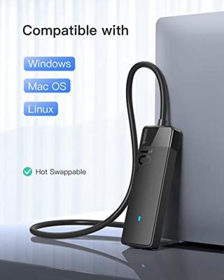 Inateck USB-hub met 100 cm kabel, 4 USB-A-poorten, USB 3.2 Gen 2 snelheid