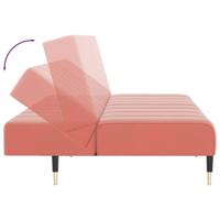 Slaapbank 2-zits fluweel roze - thumbnail