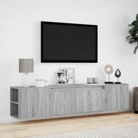 Tv-wandmeubel met LED-verlichting 180x31x39,5 cm grijs sonoma - thumbnail