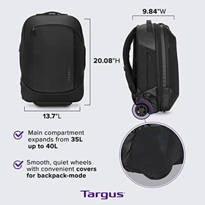 Targus 15.6” EcoSmart Mobile Tech Traveler Rolling Backpack trolley - thumbnail
