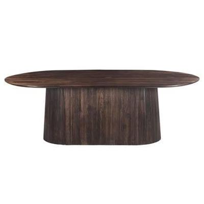 Sohome Ovale Eettafel 'Olav' Mangohout, 300 x 110cm, kleur Walnoot