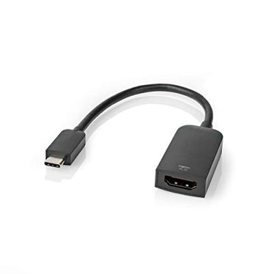 Nedis USB-C™ Adapter | USB 3.2 Gen 1 | USB-C™ Male | HDMI™ Output | 4K@60Hz | 0.20 m | Rond | Vernikkeld | PVC | Zwart | Doos - CCGB64652BK02