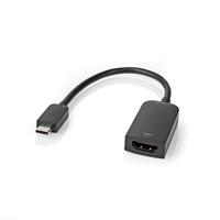 Nedis USB-C™ Adapter | USB 3.2 Gen 1 | USB-C™ Male | HDMI™ Output | 4K@60Hz | 0.20 m | Rond | Vernikkeld | PVC | Zwart | Doos - CCGB64652BK02 - thumbnail