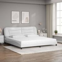 Bed met matras "Hvar" kunstleer wit 200x200 cm - thumbnail