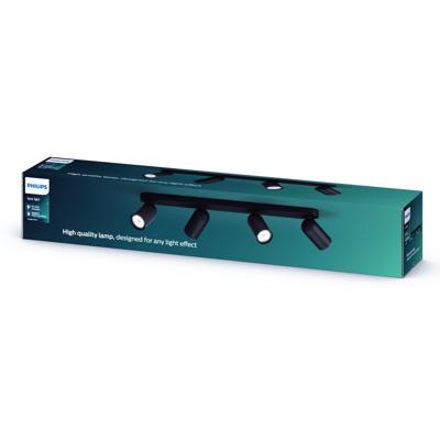 Philips SpotlampPongee 4-lichts zwart - 5058430PN